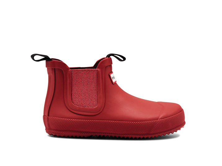 Hunter Kids Flat Sole Chelsea Military Red