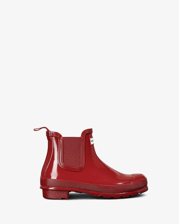 Hunter Dames Chelsea Boot Military Red